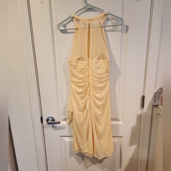 David's Bridal Formal Yellow Halter Dress Size 6 - Picture 5 of 7